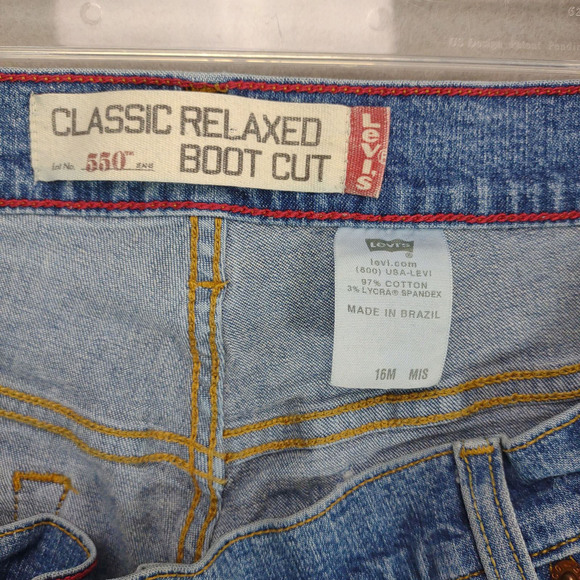 Vtg LEVI'S 550 Women's 16 Relaxed Boot Cut Stretch Denim Jeans Red Tab Med Wash - Picture 3 of 8